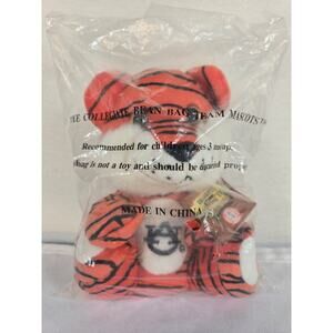 Vintage  NWT Aubie The Tiger Bean Bag Retired Plush Collectible
